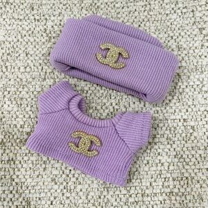 Purple Sparkly Sweater Outfit for Labubu